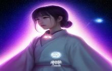 睡前放松音乐歌单封面，星空与羽毛构图，深蓝紫色渐变，宁静催眠氛围