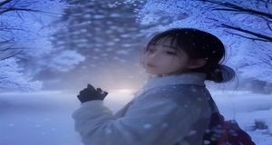 陈雪凝《你的答案》单曲封面，清冷蓝白色调，极简抽象几何构图，现代感强